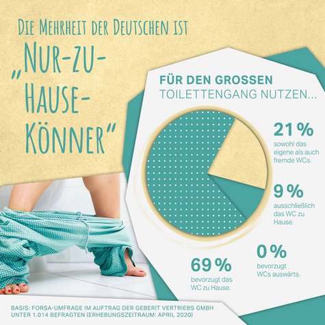 Ergebnis der Forsa-Umfrage im Auftrag von Geberit zur Toilettennutzung der Deutschen.