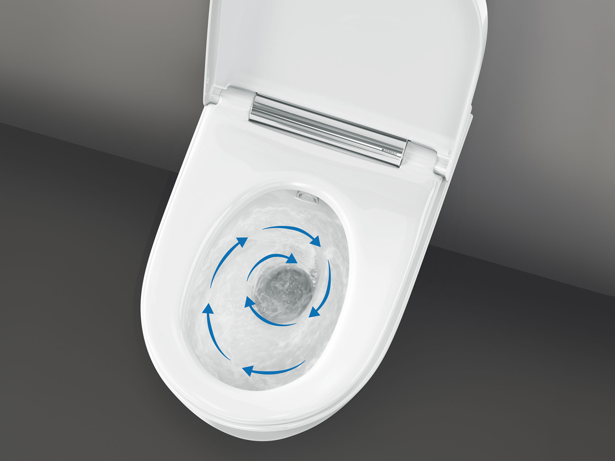 Das neue Dusch-WC Geberit AquaClean Sela mit spülrandloser WC-Keramik.
