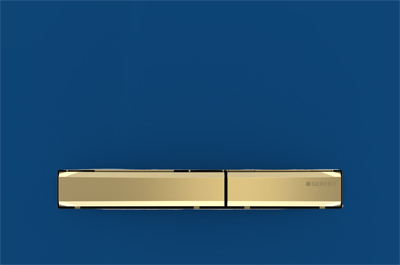 Individuell gestaltetete Geberit Betätigungsplatte Sigma50 in Classic Blue. 