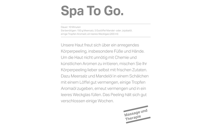 Daily Dose Of Spa, Wohlfühltipps, Entspannung für zwischendurch