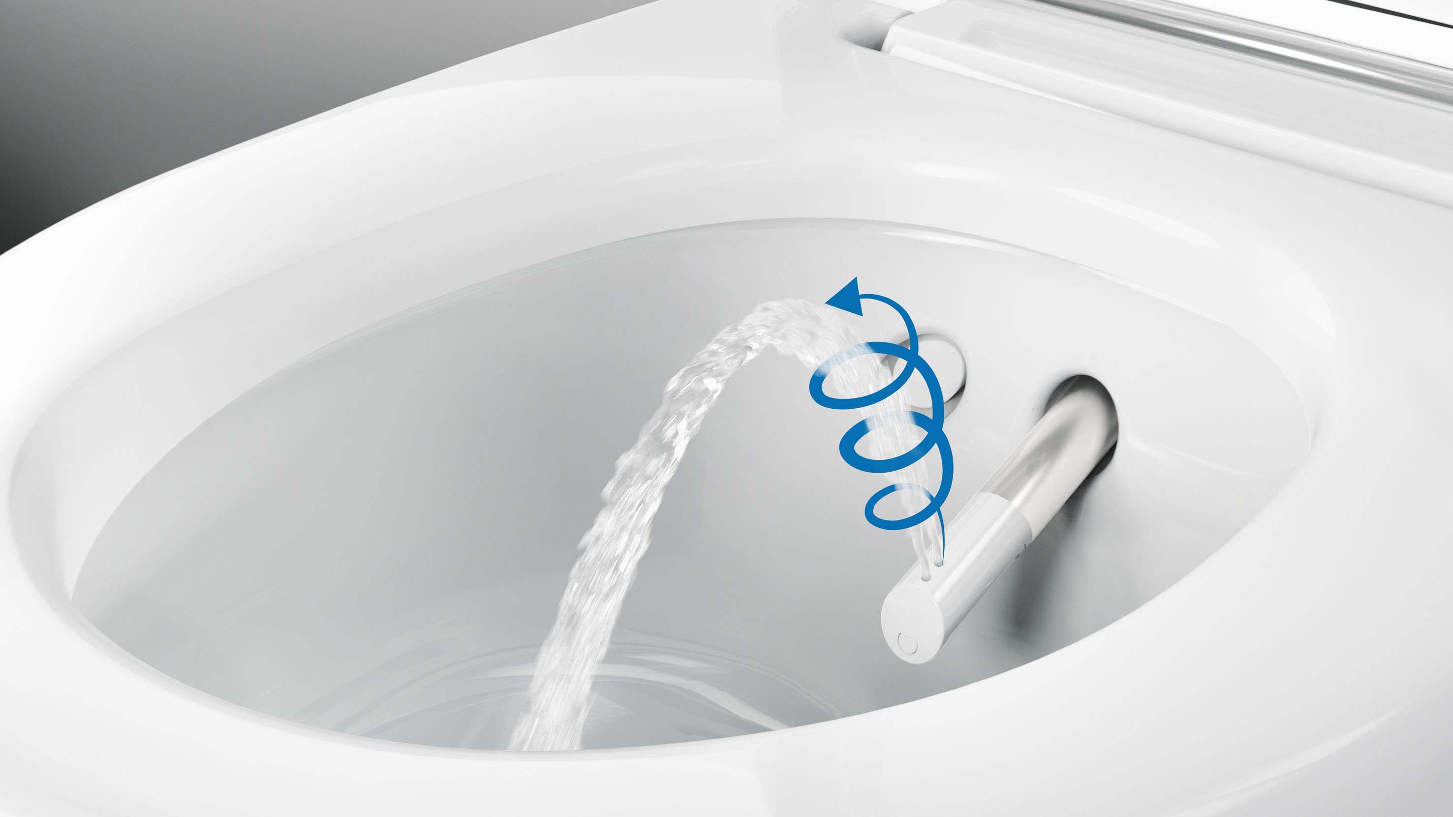 Sanfte Reinigung mit Wasser bietet das Geberit AquaClean Mera. 