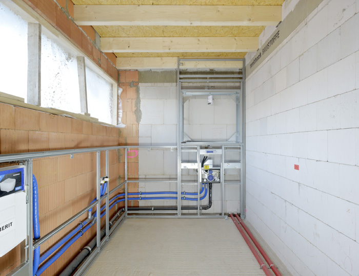 Geberit GIS Installationssystem als Badezimmervorwand